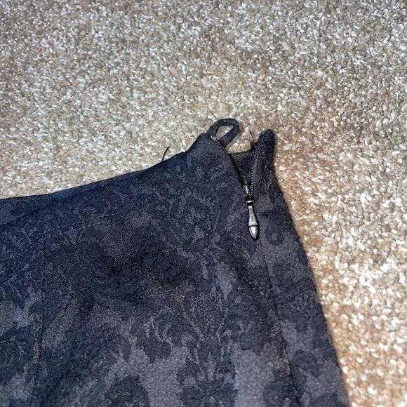 Chico's Design pants pull on textured SZ 2 black paisley print MD straight leg - Picture 5 of 8